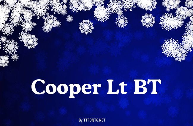 Cooper Lt BT example